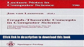 Read Graph-Theoretic Concepts in Computer Science: 19th International Workshop, WG  93, Utrecht,
