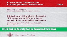 Read Higher Order Logic Theorem Proving and Its Applications: 6th International Workshop, HUG  93,