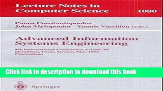 Read Advanced Information Systems Engineering: 8th International Conference, CAiSE 96, Herakleion,