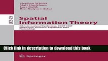 Read Spatial Information Theory: 8th International Conference, COSIT 2007, Melbourne, Australia,