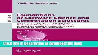 Read Foundations of Software Science and Computational Structures: 8th International Conference,
