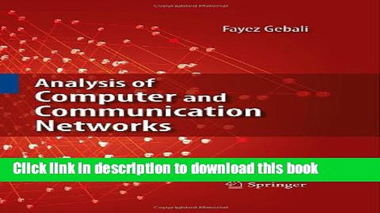 Read Analysis of Computer and Communication Networks Ebook Free