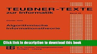 Read Algorithmische Informationstheorie: Statistische Informationstheorie und Anwendungen auf