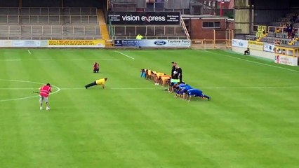 Boston United and Spalding United begin their first competitive match of the season with 22 press-ups