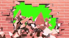 Green Screen Intro Brick Wall Explosion - Footage PixelBoom