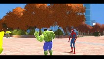 Hulk & Spiderman Car Fun! CARS Yellow & Green McQueen Avengers with Lightning McQueen_5