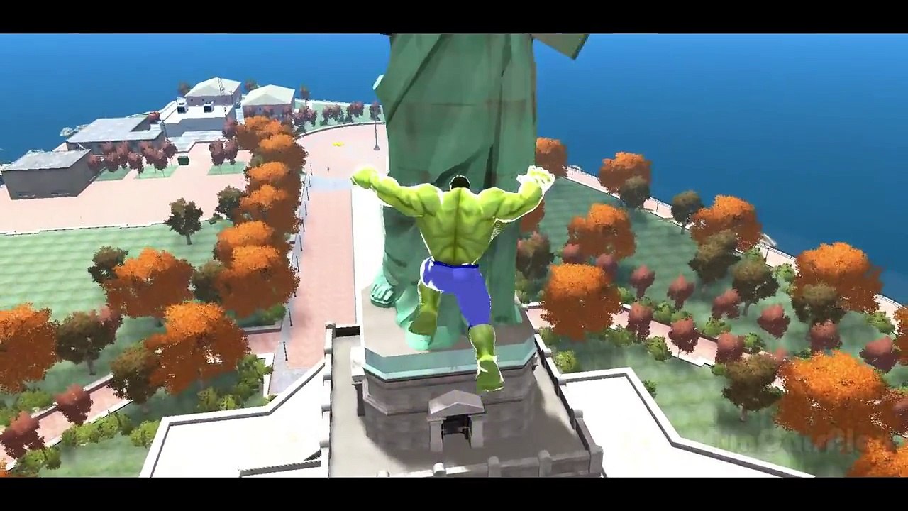 Hulk & Spiderman Car Fun! CARS Yellow & Green McQueen Avengers with Lightning McQueen_6