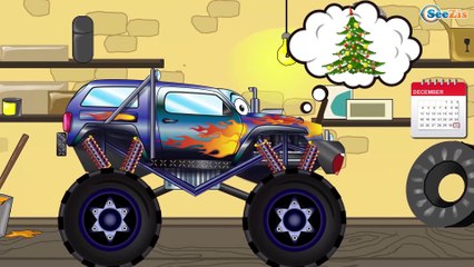 МУЛЬТИКИ. Монстр Трак и Гоночные Машинки - Гонки по снегу - Машинки для детей