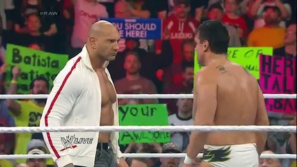 Batista attacks Alberto Del Rio- Raw, Jan. 20, 2014