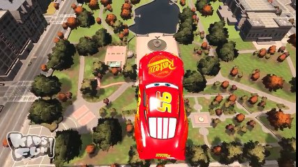 Batman & Spiderman racing with Disney Pixar Cars Lightning McQueen