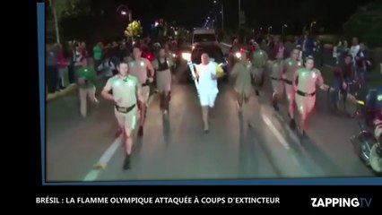 Brésil : Un homme tente d’éteindre la flamme olympique à coups d’extincteur