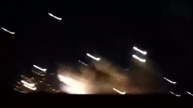 Dramatic footage of explosions at Syrian defence factory