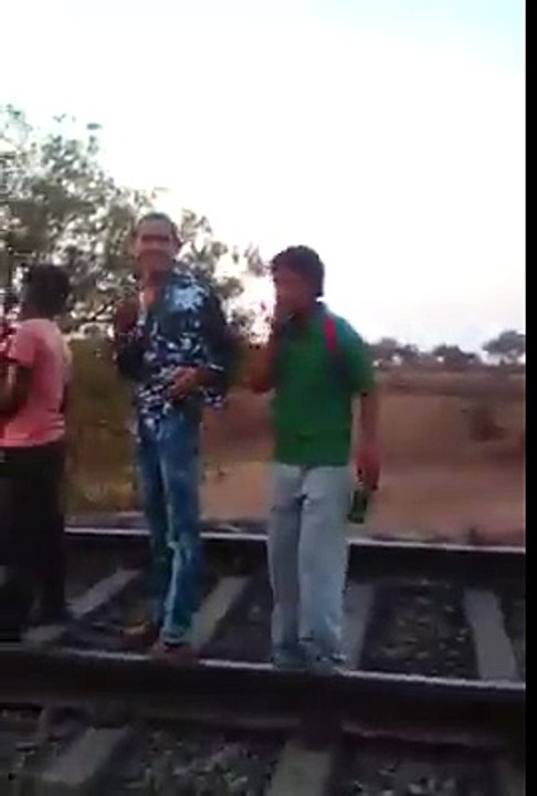 Selfie on a train track