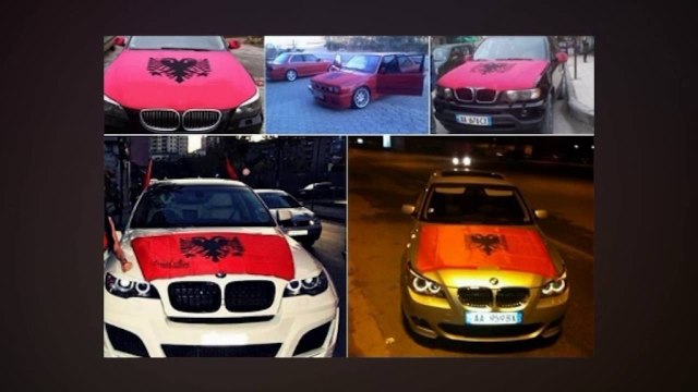 MALI I ZI GJOBIT SHQIPTARET ME 230 EURO, VENDOSEN FLAMURIN SHQIPTAR MBI MAKINA LAJM mpg