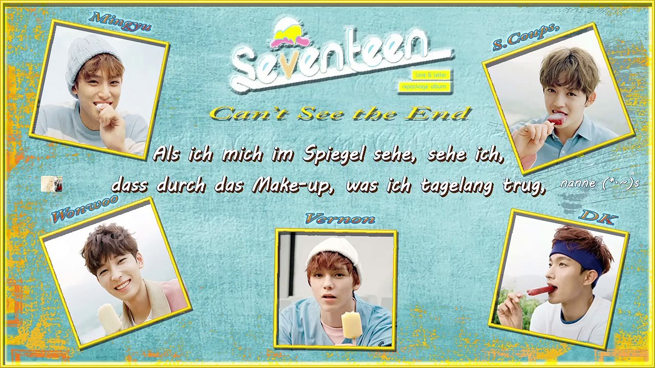 S.Coups, Vernon, Wonwoo, Mingyu, DK of Seventeen - Can’t See the End k-pop [german Sub