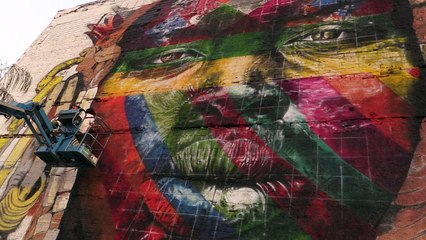 Últimas pinceladas al gran mural en Río-2016