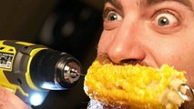 Woman Epically Fails Eating Corn With A Drill