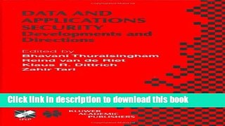 Read Data and Application Security: Developments and Directions (IFIP Advances in Information and