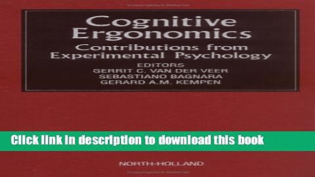 Read Cognitive Ergonomics: Contributions from Experimental Psychology PDF Free