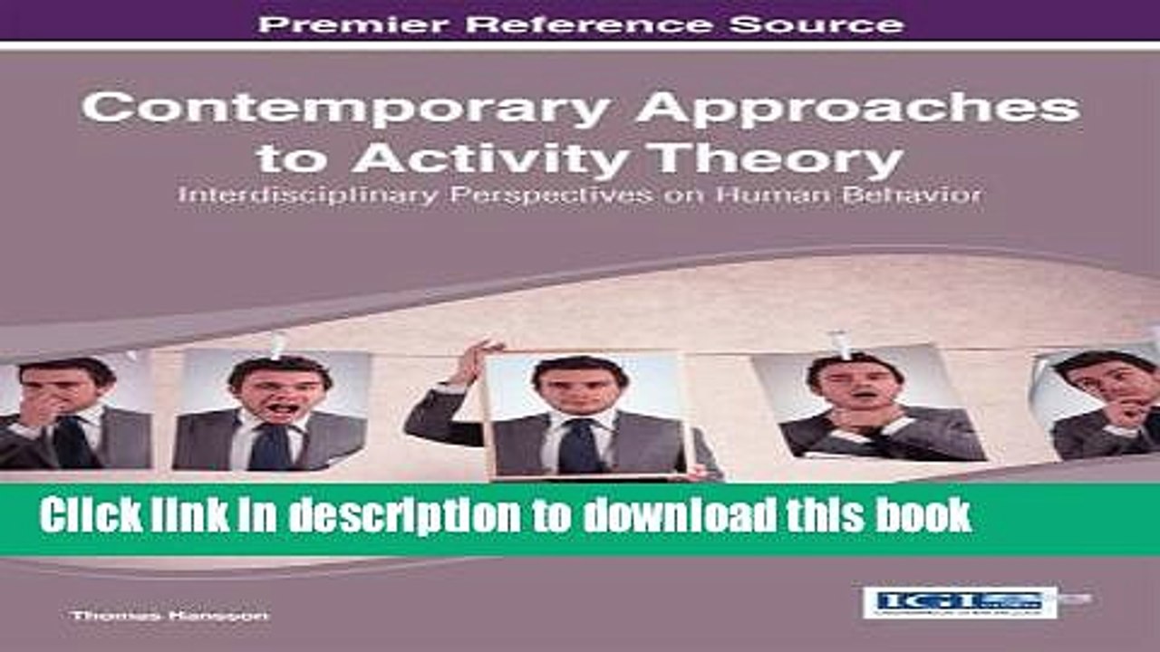Read Contemporary Approaches to Activity Theory: Interdisciplinary Perspectives on Human Behavior