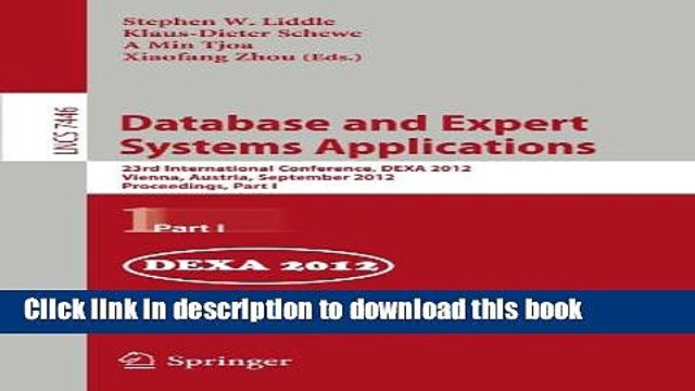 Read Database and Expert Systems Applications: 23rd International Conference, DEXA 2012, Vienna,