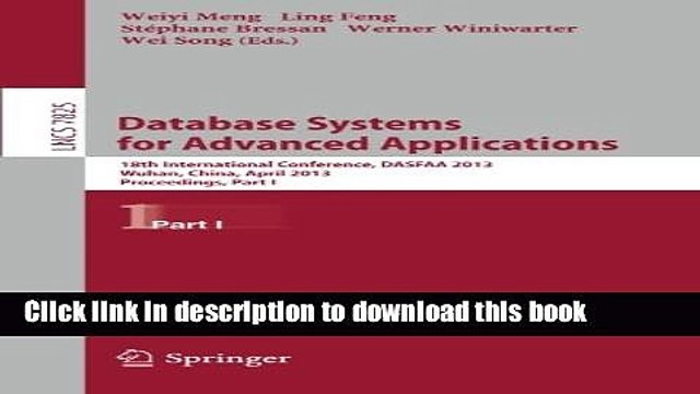 Read Database Systems for Advanced Applications: 18th International Conference, DASFAA 2013,