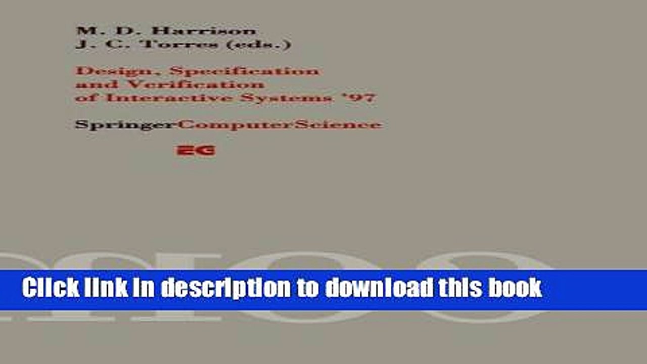 Read Design, Specification and Verification of Interactive Systems  97: Proceedings of the