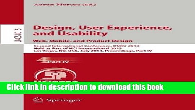 Read Design, User Experience, and Usability: Web, Mobile, and Product Design: Second International