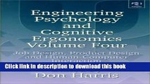 Read Engineering Psychology and Cognitive Ergonomics: Job Design, Product Design and