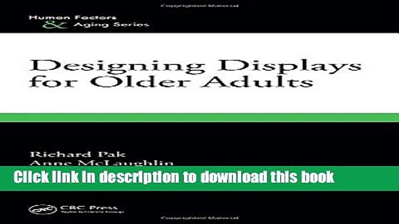 Read Designing Displays for Older Adults (Human Factors   Aging Series)  PDF Free