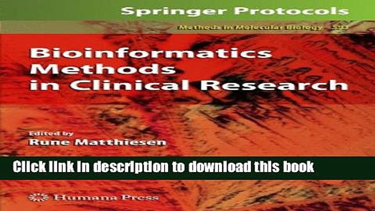 Read Bioinformatics Methods in Clinical Research (Methods in Molecular Biology)  Ebook Free