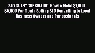 READ book  SEO CLIENT CONSULTING: How to Make $1000- $5000 Per Month Selling SEO Consulting