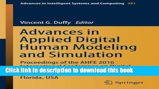 Read Advances in Applied Digital Human Modeling and Simulation: Proceedings of the AHFE 2016