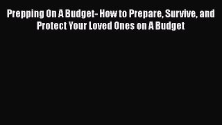 Read Prepping On A Budget- How to Prepare Survive and Protect Your Loved Ones on A Budget Ebook