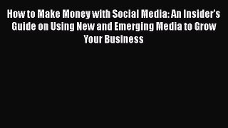 READ book  How to Make Money with Social Media: An Insider's Guide on Using New and Emerging