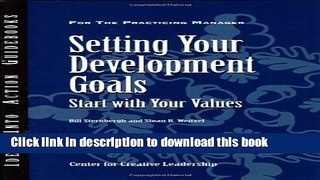 Read Setting Your Development Goals: Start with Your Values Ebook Free