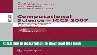 Read Computational Science - ICCS 2007: 7th International Conference, Beijing China, May 27-30,
