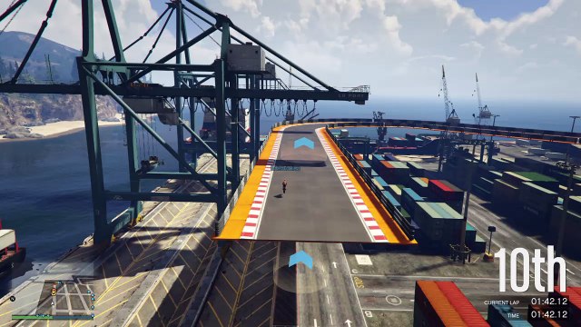 Grand Theft Auto Stunt Race with Motor Cycles in 1st Person
