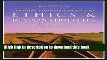 Download Canadian Business and Society: Ethics   Responsibilities Ebook Free