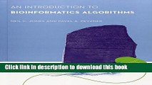 Read An Introduction to Bioinformatics Algorithms (Computational Molecular Biology) Ebook Free