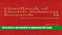 [PDF] Handbook of Health Behavior Research II: Provider Determinants Download Full Ebook