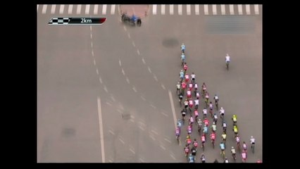 Track trespasser causes bike pileup at Qinghai race