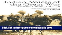 Download Indian Voices of the Great War: Soldiers  Letters, 1914-18  PDF Online