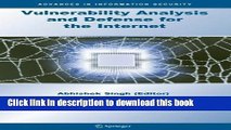 Read Vulnerability Analysis and Defense for the Internet (Advances in Information Security)  Ebook