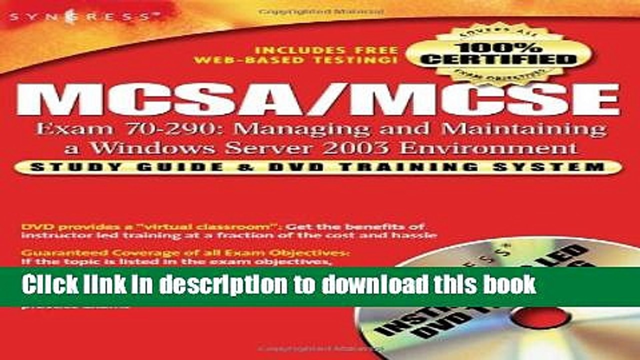 Read MCSA/MCSE Managing and Maintaining a Windows Server 2003 Environment: Exam 70-290 Study Guide