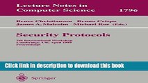 Read Security Protocols: 7th International Workshop Cambridge, UK, April 19-21, 1999 Proceedings