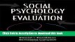 Read Book Social Psychology and Evaluation ebook textbooks