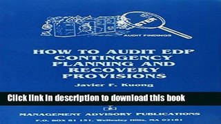 Read How to Audit Edp Contingency Planning and Recovery Provisions  Ebook Free