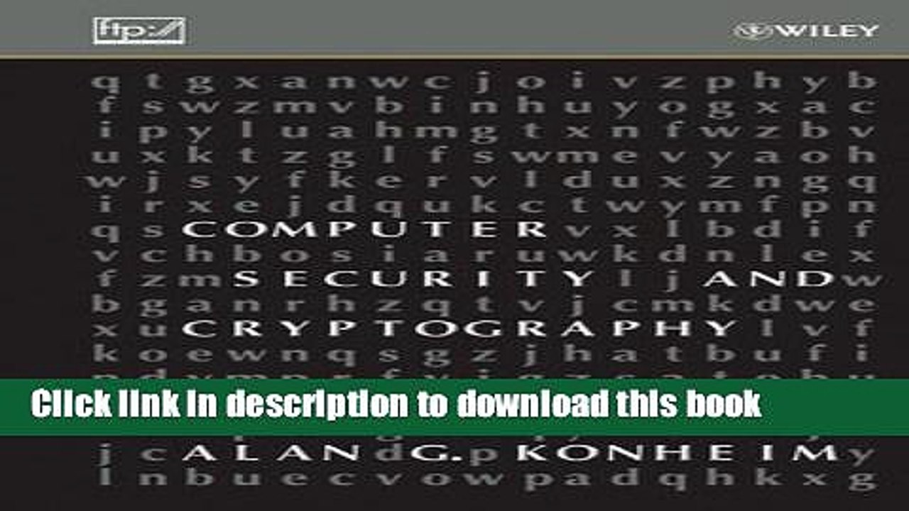 Download Computer Security and Cryptography PDF Free