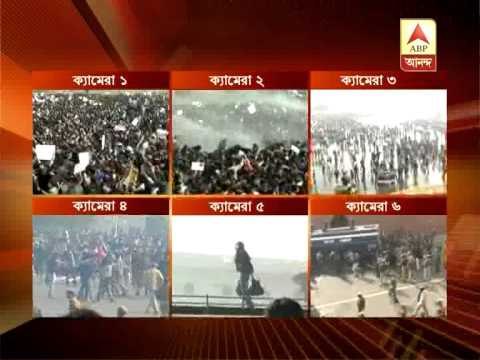 Protest against gang rape in delhi, police use water cannon, tear gas